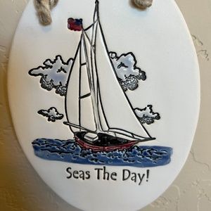 Seas the Day Inspirational Ceramic Plaque